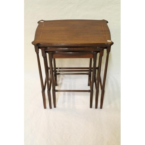 173 - Nest of 3 Inlaid Walnut Occasional Tables in very good condition - (67cm Tall x 37cm deep x 56cm Wid... 