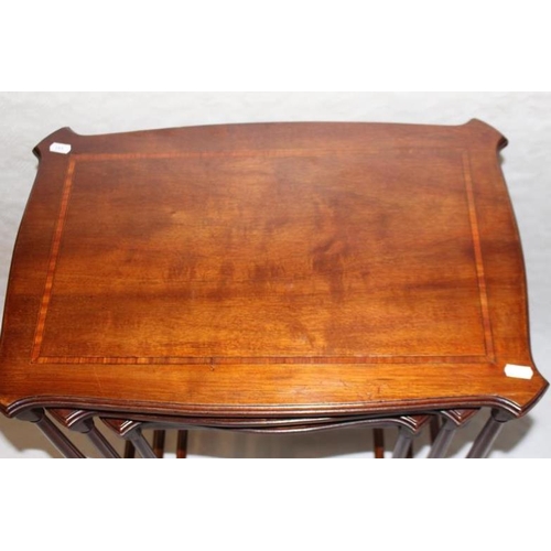 173 - Nest of 3 Inlaid Walnut Occasional Tables in very good condition - (67cm Tall x 37cm deep x 56cm Wid... 