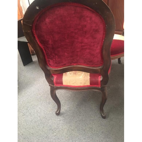 23 - Pair of 19th Century Rosewood Occasional Chairs on cabriole Legs