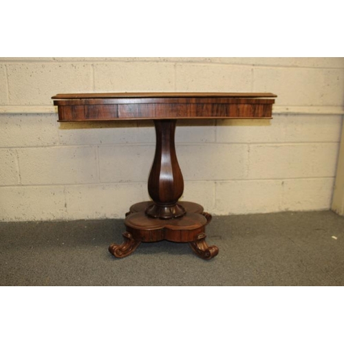 33 - Good Victorian Tea Table on Baluster Shaped Column over a Platform base and 4 Scroll Feet (94cm Wide... 