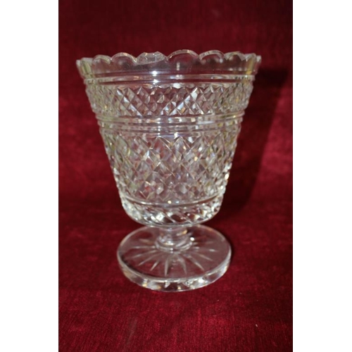 37 - A Waterford Cut Glass Bowl and a Waterford Glass Pedestal Vase (chip).  Vase is 20cm Tall