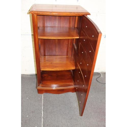 48 - Hardwood Bow front Cabinet with a Single Door in the from of a Tallboy Chest (100cm Tall x 53cm Wide... 