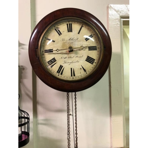 495 - 1880s Irish made Wag of the Wall Clock B.Albert No. 116 West Street, Drogheda