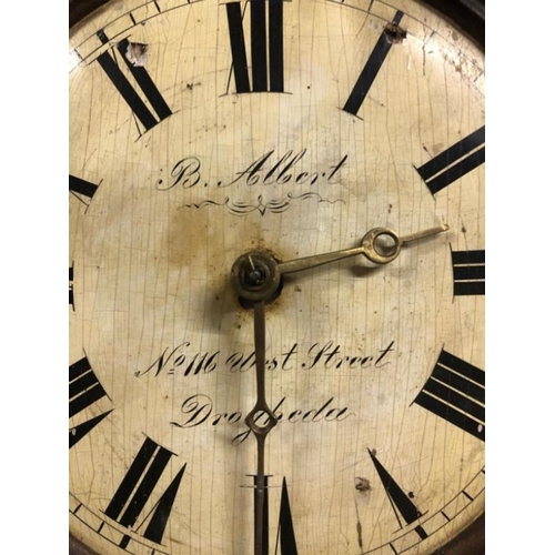 495 - 1880s Irish made Wag of the Wall Clock B.Albert No. 116 West Street, Drogheda