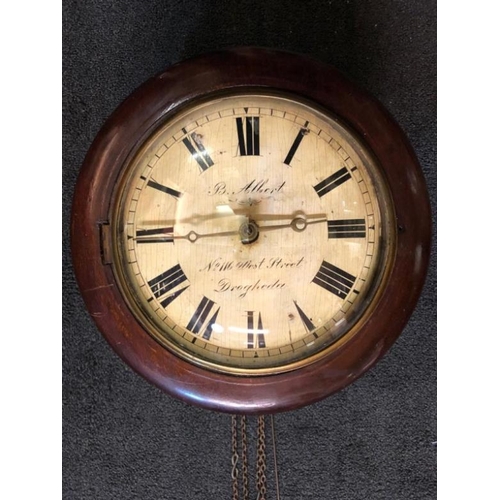 495 - 1880s Irish made Wag of the Wall Clock B.Albert No. 116 West Street, Drogheda