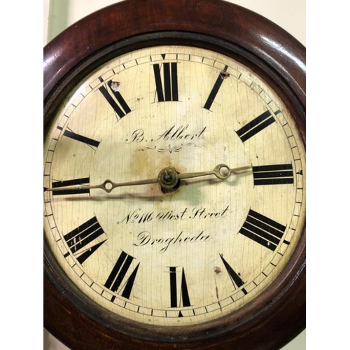 495 - 1880s Irish made Wag of the Wall Clock B.Albert No. 116 West Street, Drogheda