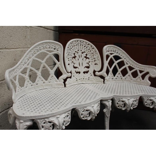 54 - Heavy Cast Iron Garden Bench of Serpentine Form (82cm Tall x 138cm Wide)