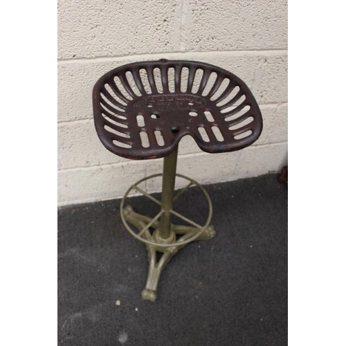 68 - Cast Iron Revolving Tractor Seat Stool stamped 