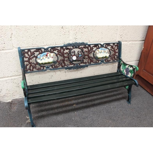 72 - Cast Iron Metal Childrens Bench and Table (Chair 90cm long and Table 90cm Long)