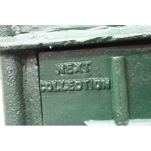 73 - Green Metal Post Box with P&T Logo (60cm Tall x 2cm Wide)