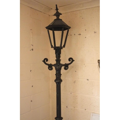 76 - Black Cast Iron Lantern on Post  (240cm Tall)