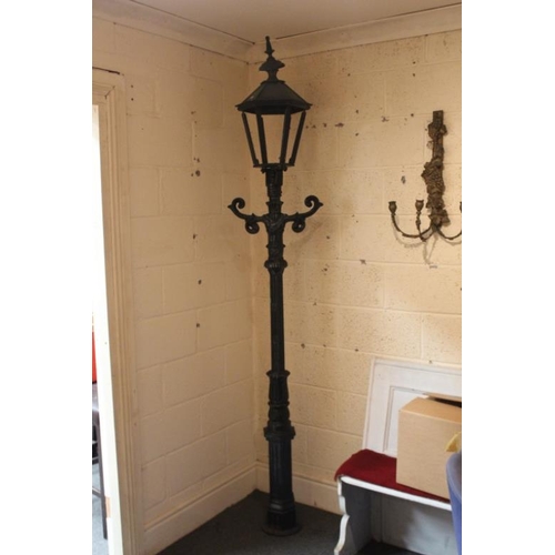 76 - Black Cast Iron Lantern on Post  (240cm Tall)