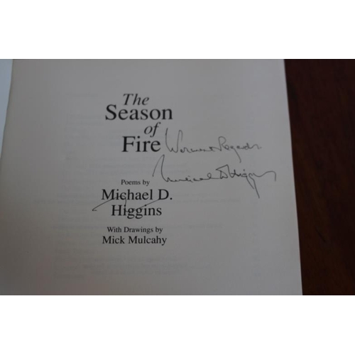 93 - SIGNED copy of 'The Season of Fire' - Poems by Michael D. Higgins with drawings by Mick Mulcahy 1993... 