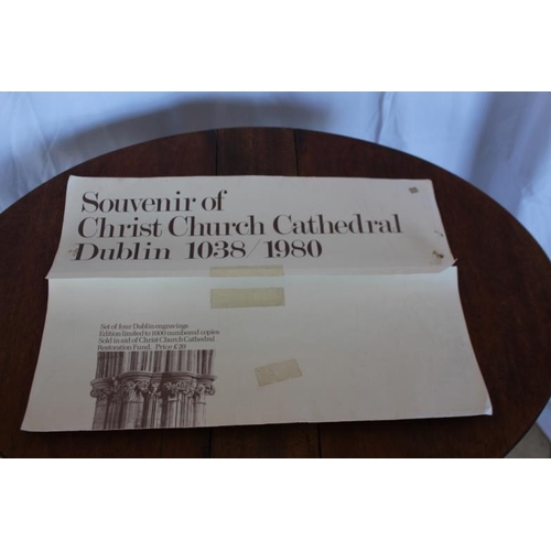 98 - Souvenir of Christ Church Cathedral Dublin 1038/ 1980. Set of four Dublin engravings in a folder.  E... 