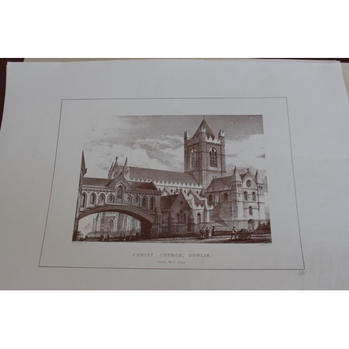 98 - Souvenir of Christ Church Cathedral Dublin 1038/ 1980. Set of four Dublin engravings in a folder.  E... 