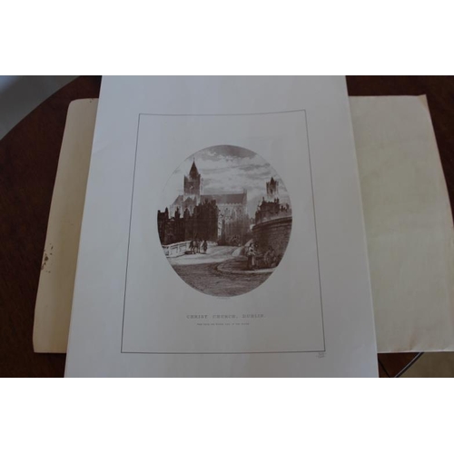 98 - Souvenir of Christ Church Cathedral Dublin 1038/ 1980. Set of four Dublin engravings in a folder.  E... 