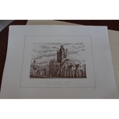 98 - Souvenir of Christ Church Cathedral Dublin 1038/ 1980. Set of four Dublin engravings in a folder.  E... 