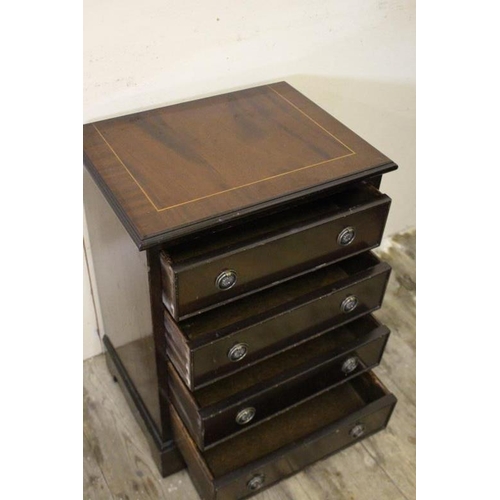 107 - Neat Georgian Style Chest of 4 Drawers with Ring Drop Handles on Bracket Feet (64cm Tall x 46cm Wide... 