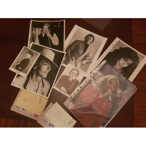 400 - Collection of Famous Autographed Photos Cher, Katerine Jenkins, Kiki Dee, Adam Faith, Albert Finey a... 