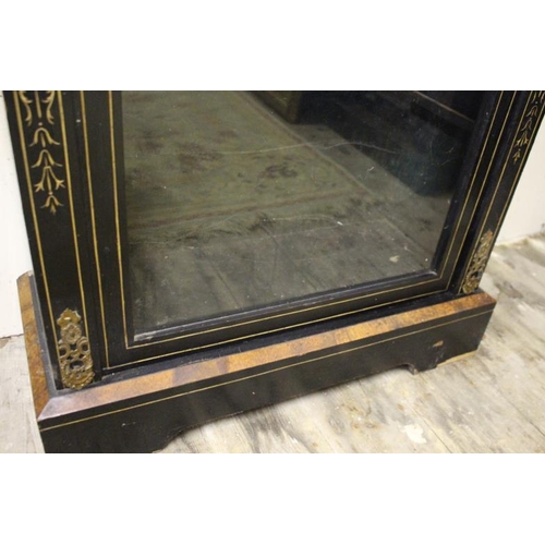 43 - Victorian Gilt Decorated Ebonised 1 Door Pier Cabinet  (108cm Tall x 76cm Wide)