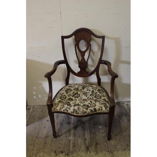 65 - Edwardian Inlaid Mahogany Armchair