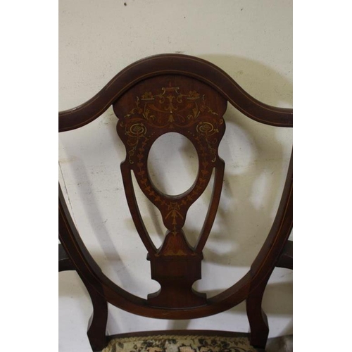 65 - Edwardian Inlaid Mahogany Armchair