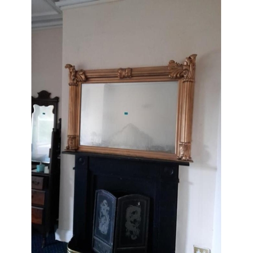 103 - Victorian Gilt Overmantle Mirror (now painted) (105cm High x 148cm Wide)