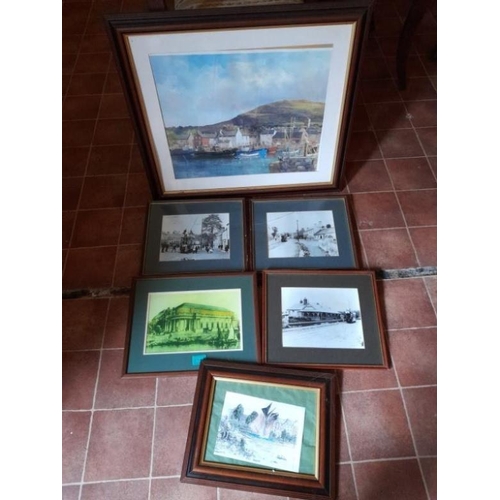 140 - Collection of 6 Prints including 2 Old Black and White Prints of Douglas in Cork