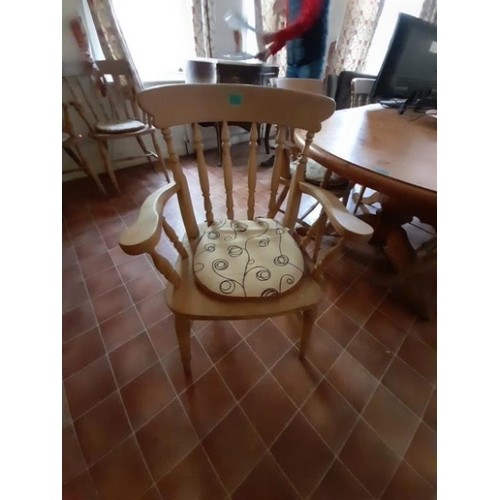 142 - Set of 8 Pine Kitchen Armchairs