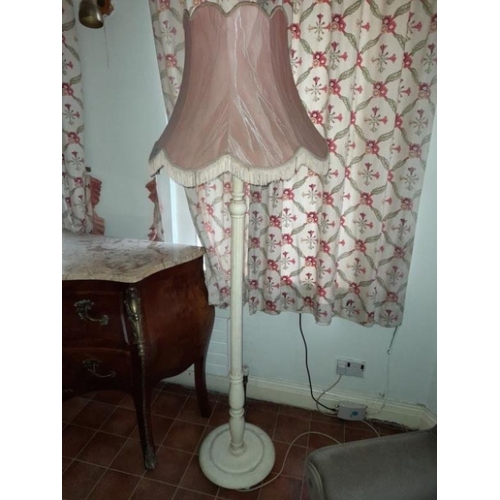 146 - Standard Lamp with White Painted Timber Column  (106cm high)