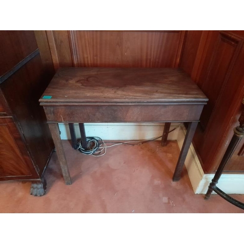 182 - Georgian Mahogany Tea Table on 4 chamfered legs (need a waxing) - 85cm x 42cm x 72cm high