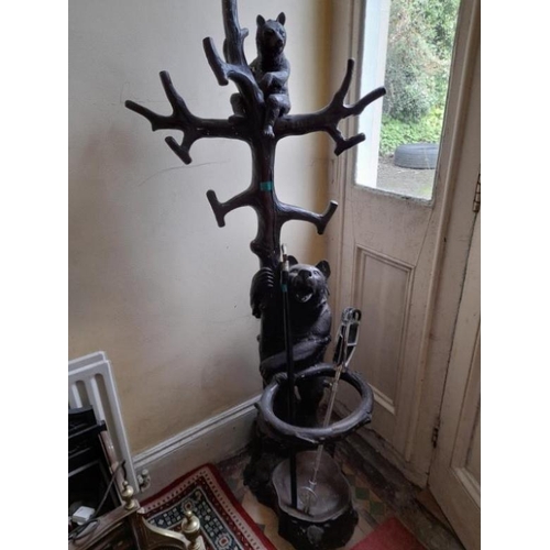 303 - Bronzed Metal Black Forest Style Hall Stand (180cm High  75cm Wide)