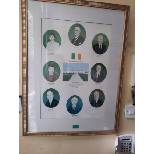 304 - The President's of Ireland - Limited Edition Framed Print  (80cm x 60cm)