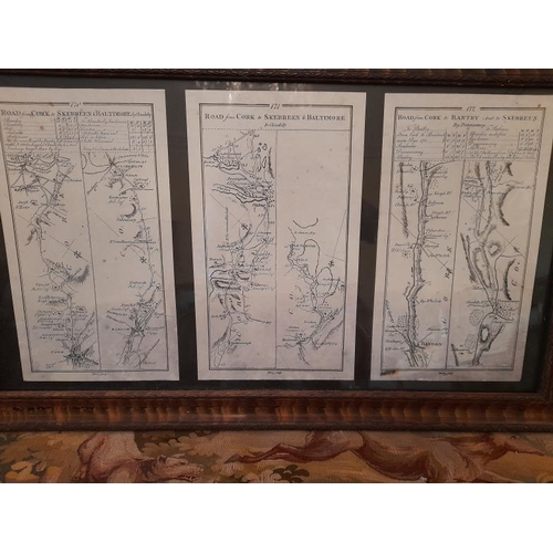 317 - Framed Triptych of West Cork Road Maps