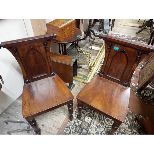 524 - Pair of Early Victorian Mahogany Hall Chairs