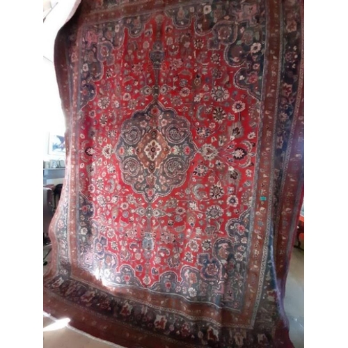 852 - Large Persian Handwoven Red Ground Carpet with Traditional Medallion pattern (410cm x 310cm)