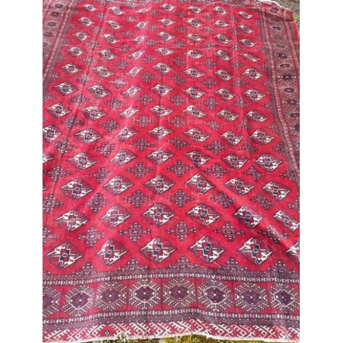 887 - Handwoven Turkish Tekke pattern Red Ground Rug (380cm x 300cm)