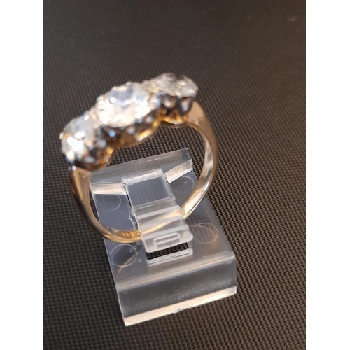 804 - 18 Carat Diamond 3 Stone Ring (Diamonds 2.1 carats) Size L.  (One stone has been replaced)