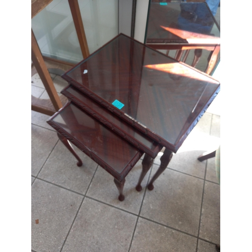 120 - Vintage Mahogany Nest of 3 Tables