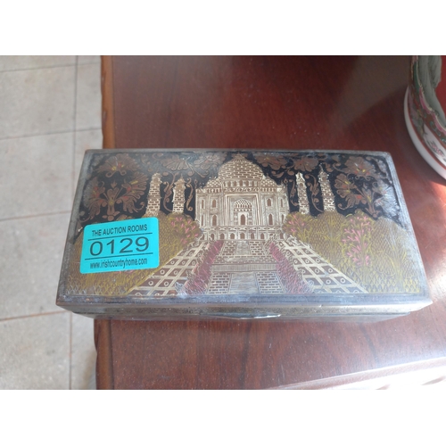 129 - Brass Inlaid Box