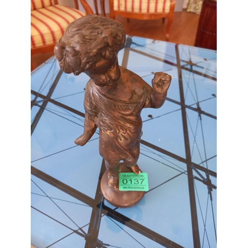 137 - French Bronze Statue of a Boy