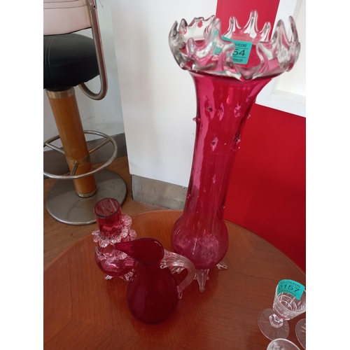 154 - Three Pieces of Red Glass