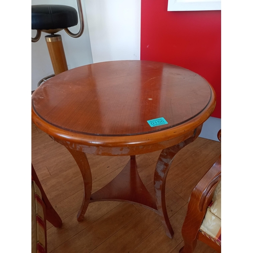156 - Walnut Finish Circular Lamp Table