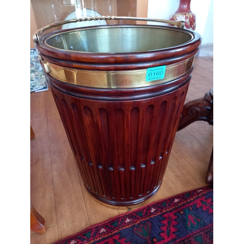 160 - Pair of Mahogany Peat Buckets with Brass Liners