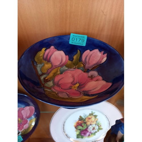 179 - Moorecroft Magnolia Pattern Tazza (18cm diameter x 8cm tall)