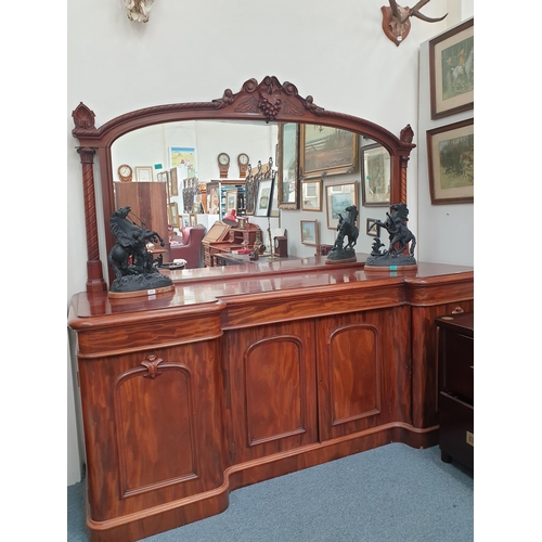 534 - Victorian Mahogany Mirrorback Sideboard - very good condition