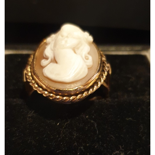 632 - 9 carat Antique Cameo Ring (Size N)