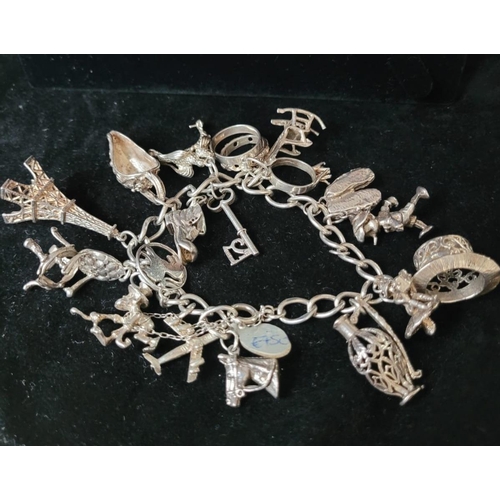 721 - Vintage Silver Charm Bracelet