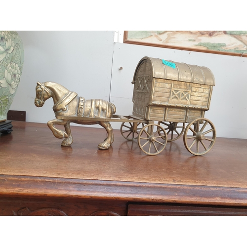 492 - Brass Barrel Top Wagon Figure with Lift Up Top