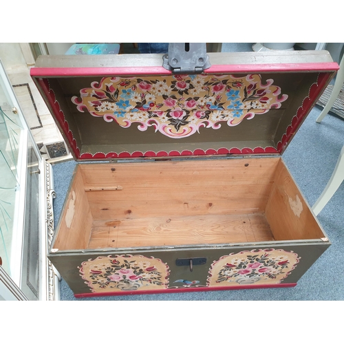 501 - Hand Painted Dome Top Continental Trunk